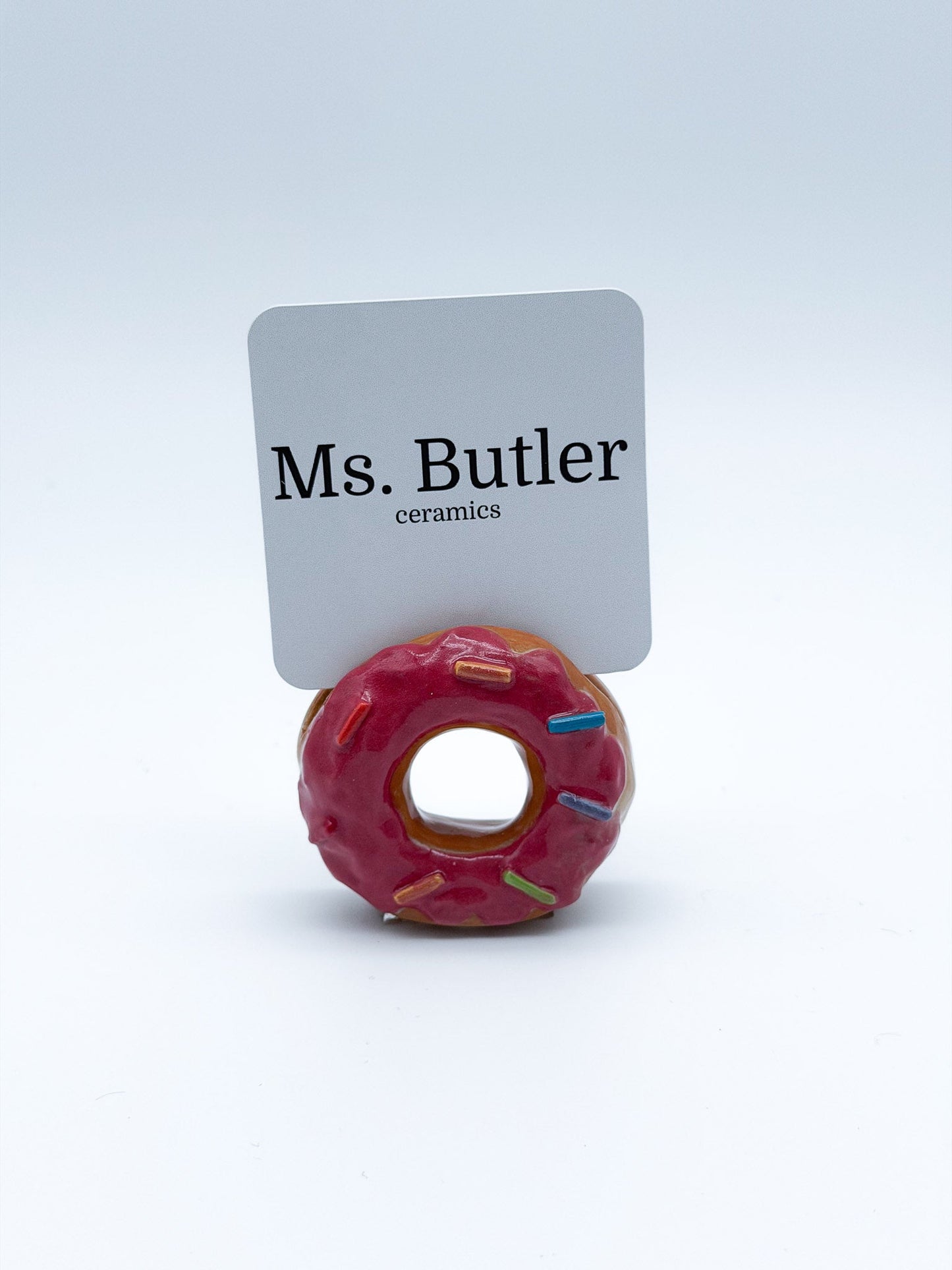 Donut card holder pink