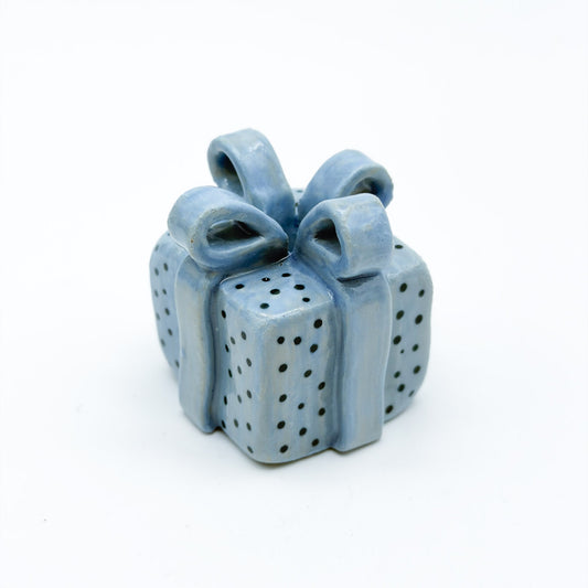 Gift box Candle Holder Blue dots
