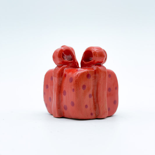 Gift box Candle Holder Red Hearts