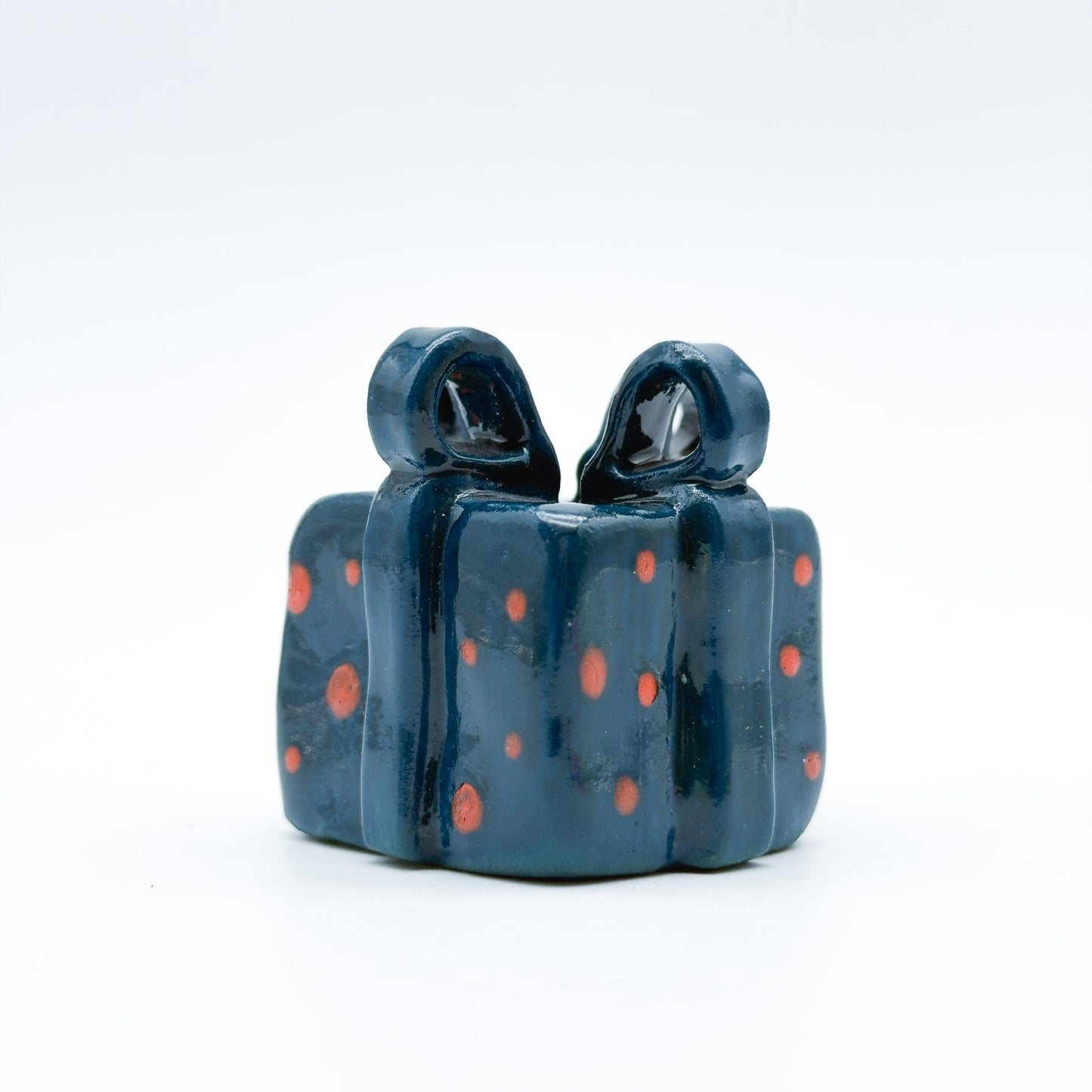 Gift box Candle Holder Dark Blue Dots