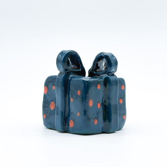 Gift box Candle Holder Dark Blue Dots