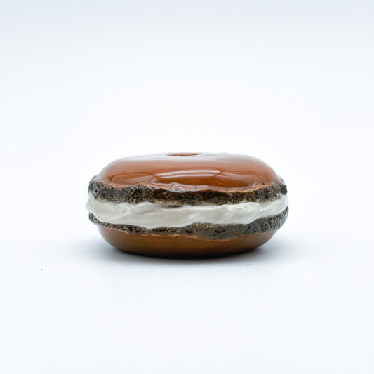 Macaron candle holder dark brown