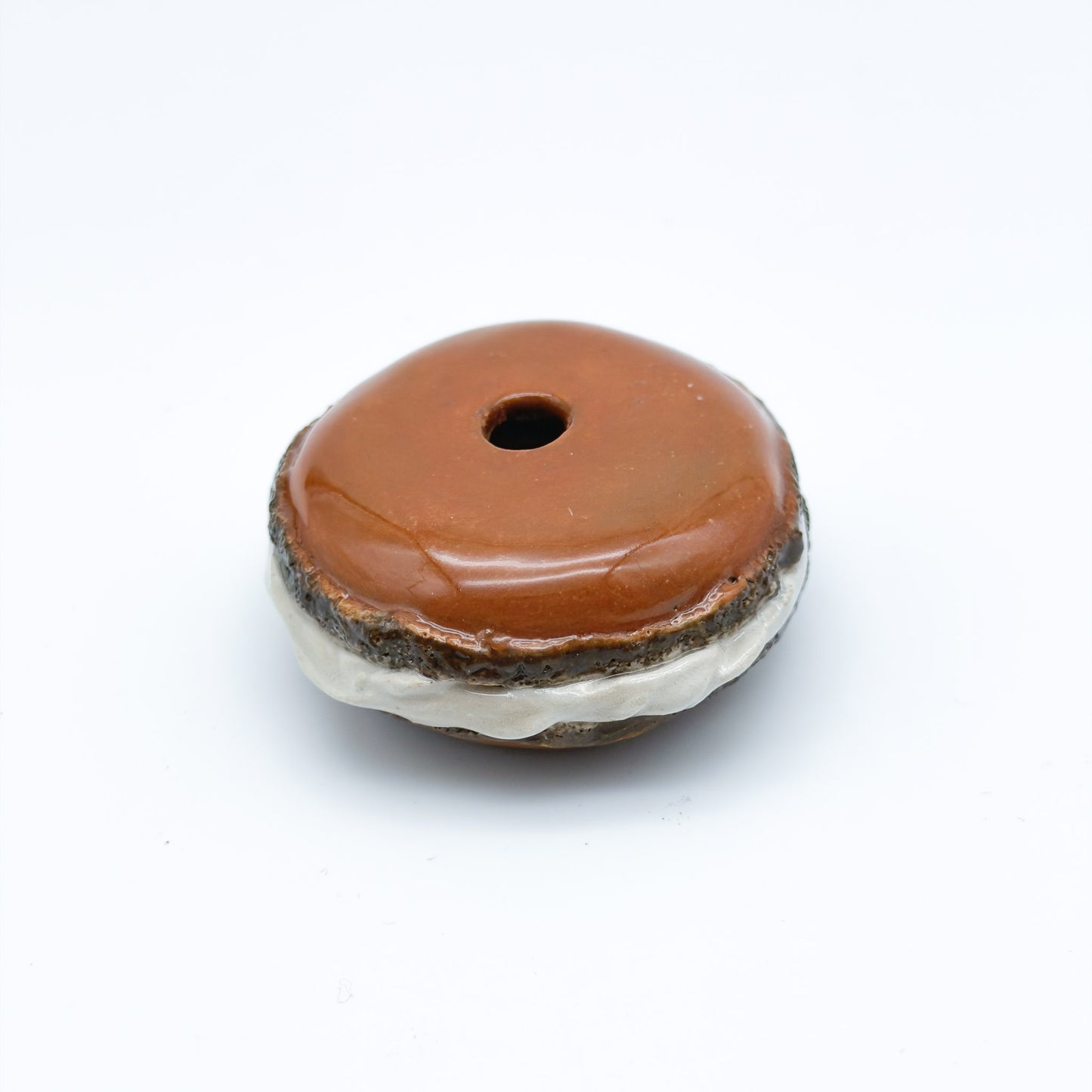 Macaron candle holder dark brown