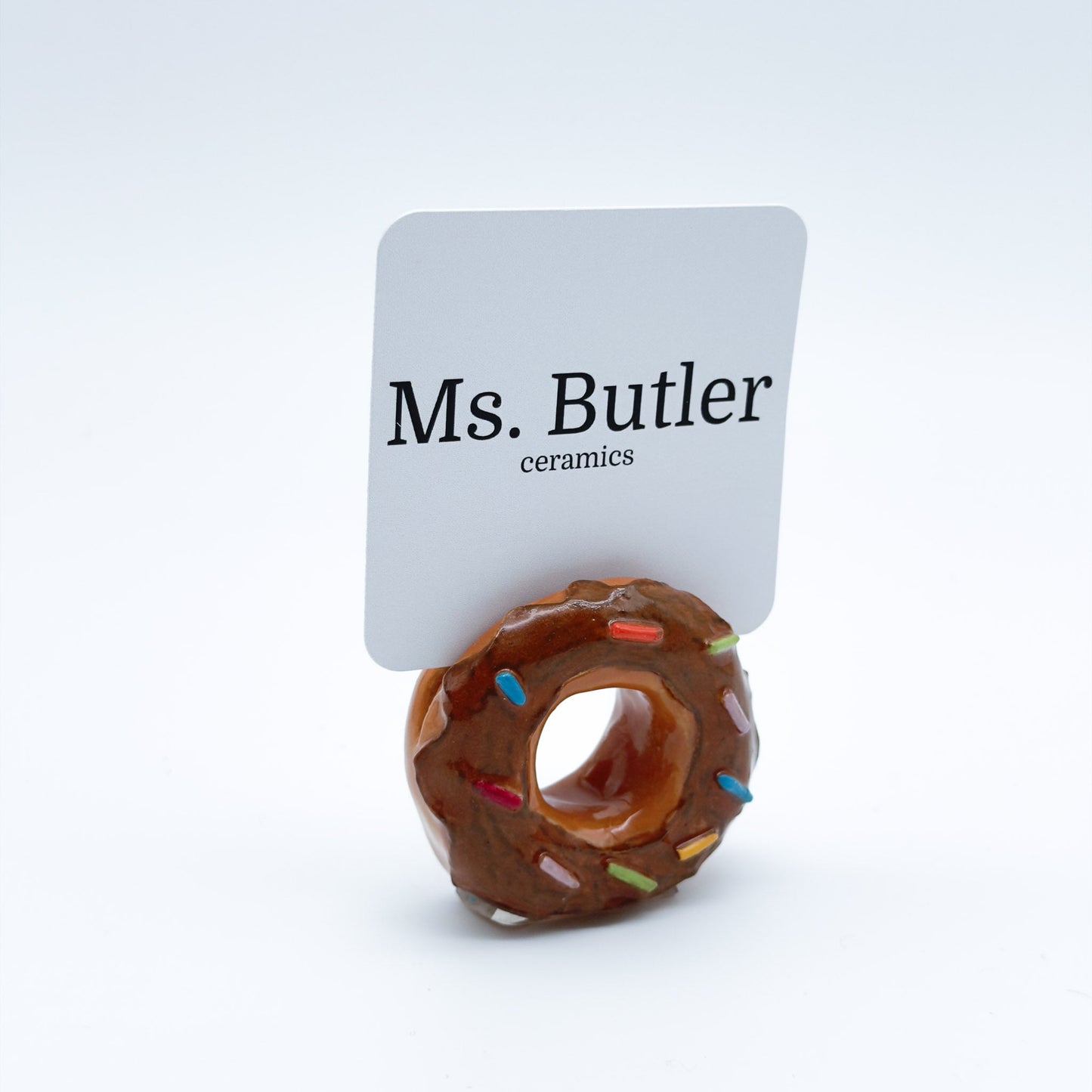 Donut card holder brown chocolate