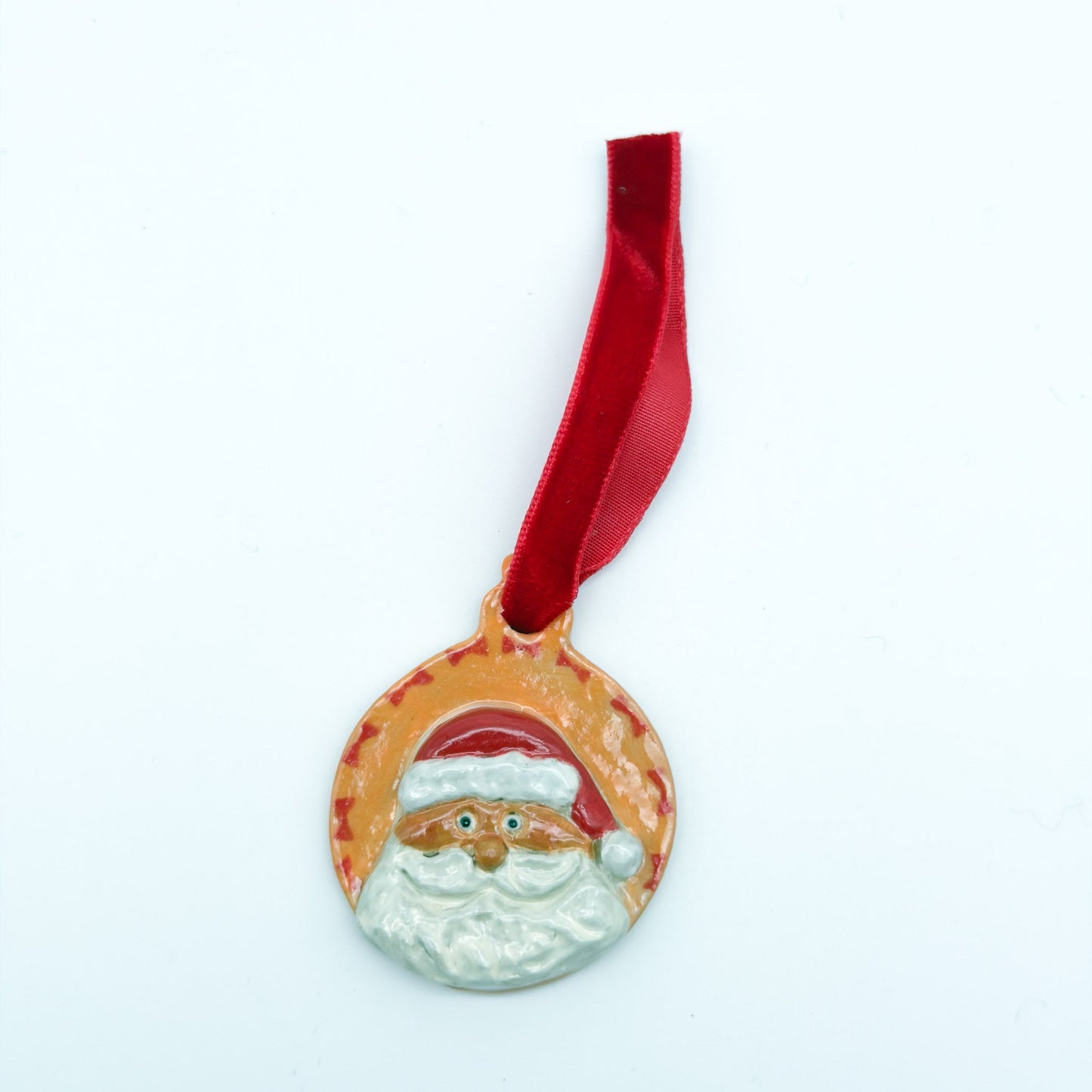 Handmade Ceramic Santa Christmas Ornament 24